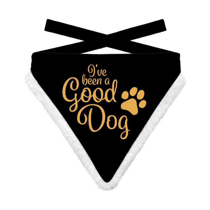 Plentygifts Xmas Bandana pour chien "Good Dog", noir 