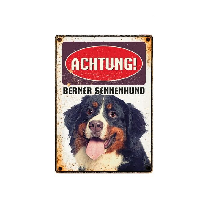 Plentygifts Panneau d'avertissement "Achtung Berner Sennenhund", 21x15cm