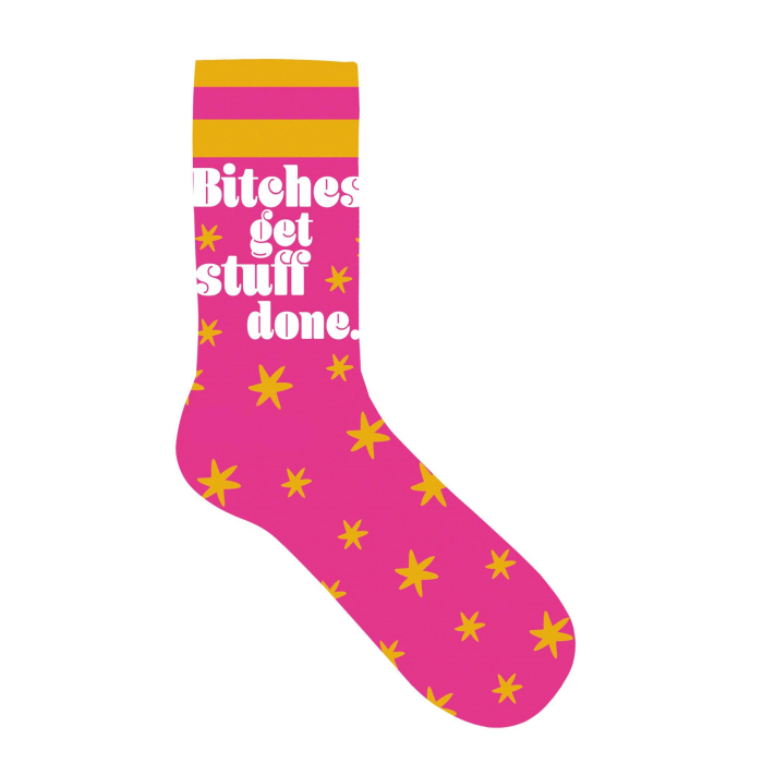 Plentygifts Chaussettes "B*tches get stuff done", rose