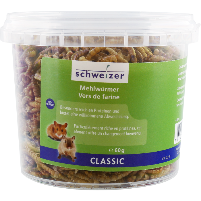 Schweizer CLASSIC Vers de farine - 60 g | Snack pour rongeurs