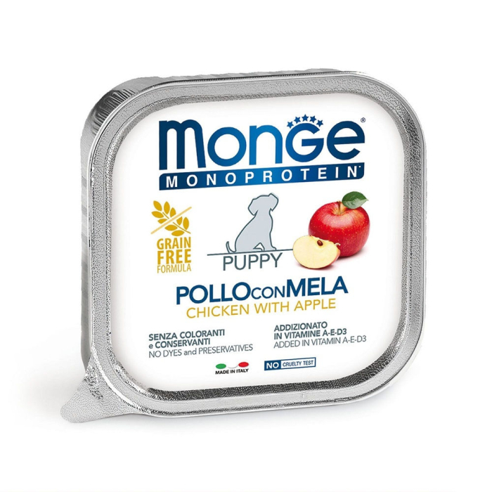 DE Monge Dog Puppy monoprotéine - Poulet & Pommes, 24 x 150g | pour chiots