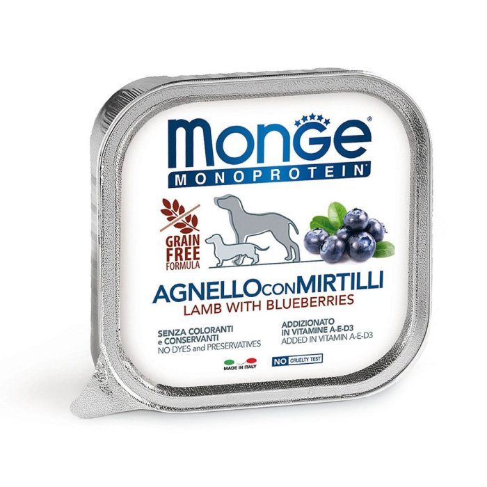 DE Monge Dog Adult monoprotéine Superpremium - Agneau & Myrtilles, 24 x 150g