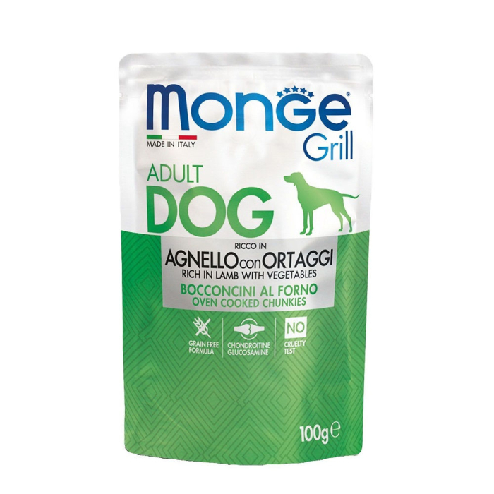 DE Monge Grill Dog Grain Free Adult - Agneau, 24x100g | Nourriture humide