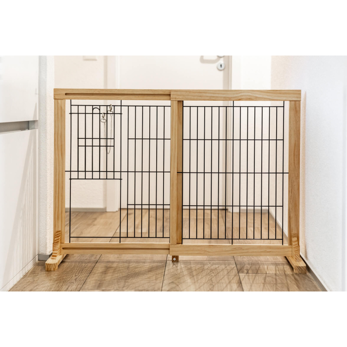 deek Barrière pour chiens "Premio" extensible, 61-103x75x40cm | naturel