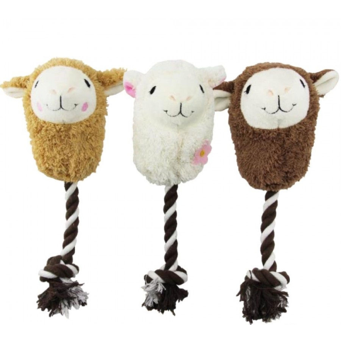 Pawise Alpaga en peluche avec corde, 21cm