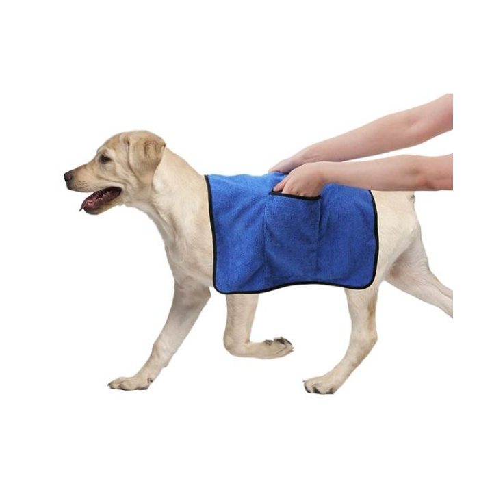 Pawise Serviette de bain pour chien, bleu