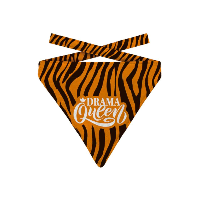 Bandana für Katzen "Drama Queen", schwarz-orange