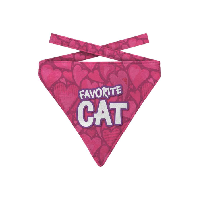 Bandana für Katzen "Favorite Cat", pink
