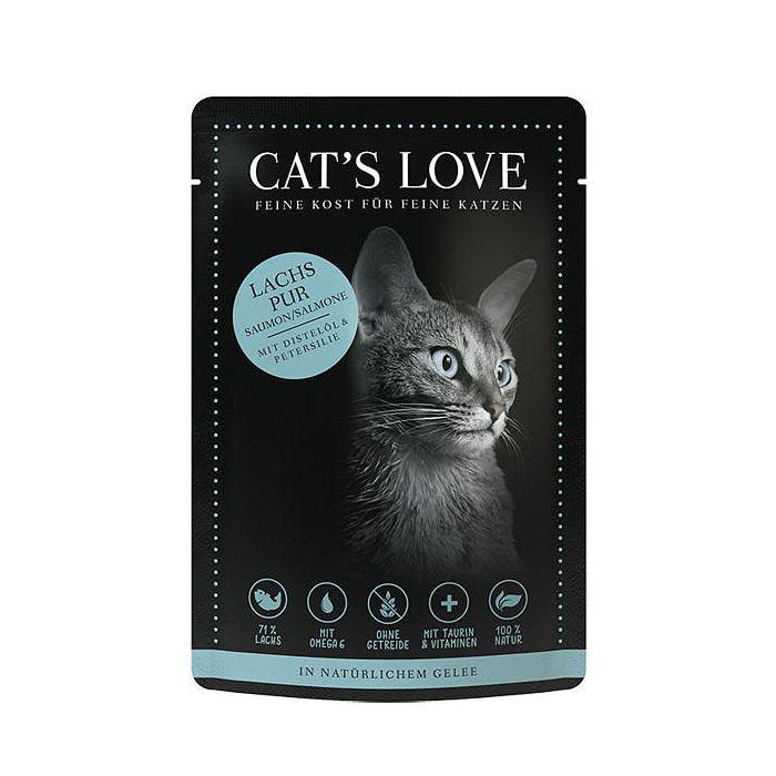 DE Cat's Love Adult, Saumon PURE - 12 x 85g | Nourriture humide pour chats