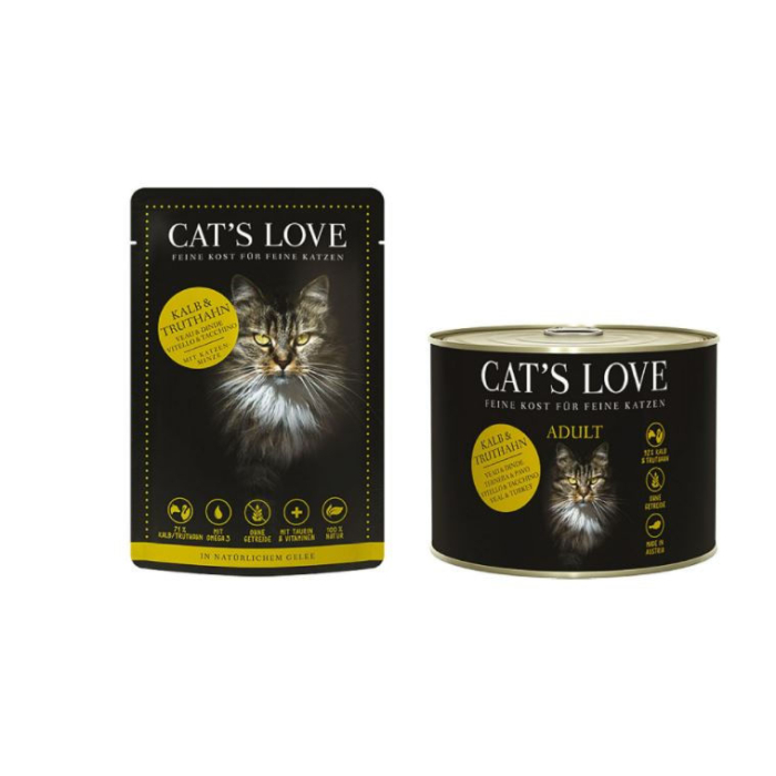 DE Cat's Love Adult, Veau & Dinde | Nourriture humide pour chats