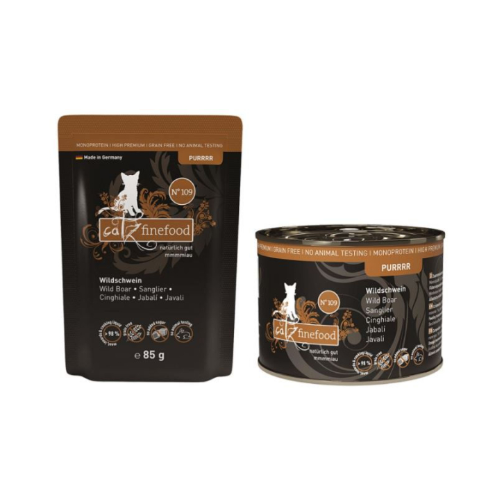 ‌DE catz finefood Purrrr No. 109, sanglier | Nourriture humide pour chats