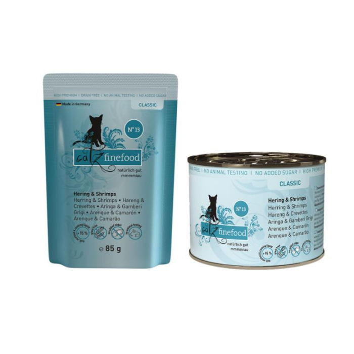 ‌DE catz finefood Classic No. 13 avec hareng & crabes | Nourriture humide pour chats 