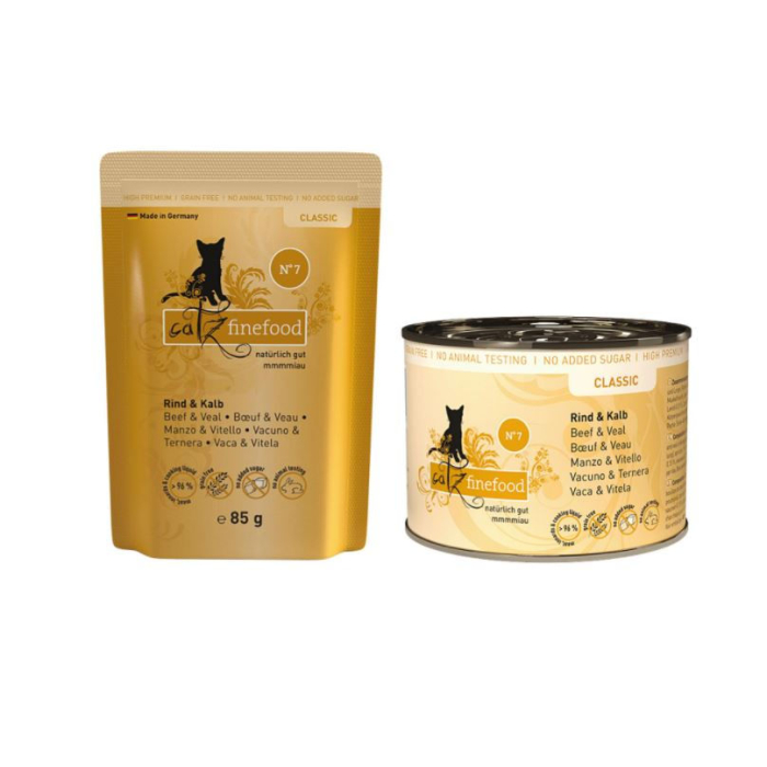 DE catz finefood Classic No. 7, Kitten, boeuf & veau | Nourriture humide pour chats