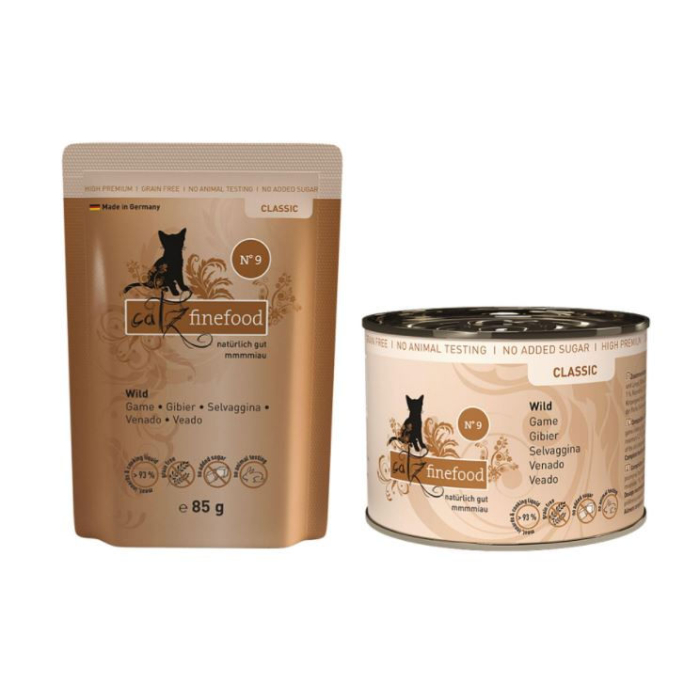 ‌DE catz finefood Classic No. 9 avec gibier | Nourriture humide pour chats