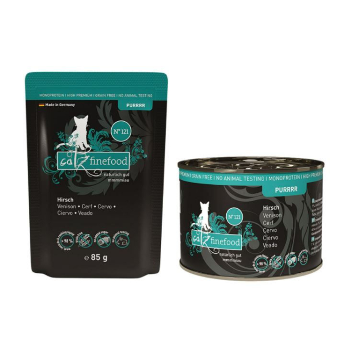 DE catz finefood Purrrr No. 121, cerf | Nourriture humide pour chats