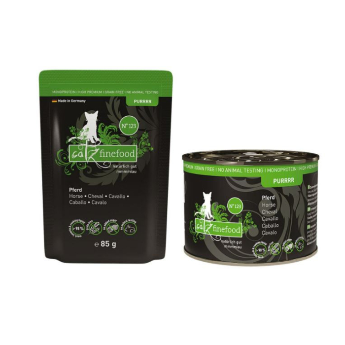 ‌DE catz finefood Purrrr No. 123, cheval | Nourriture humide pour chats