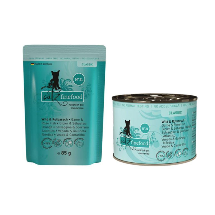 ‌DE catz finefood Classic No. 21 gibier & rascasse | Nourriture humide pour chats