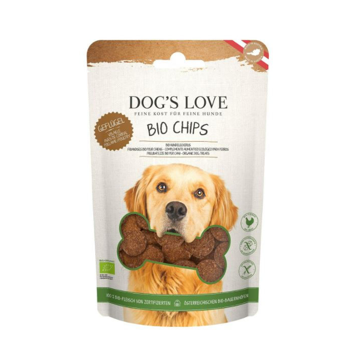 DE ‌Dog‘s Love 100% Bio volaille chips, 150g | Snack pour chiens