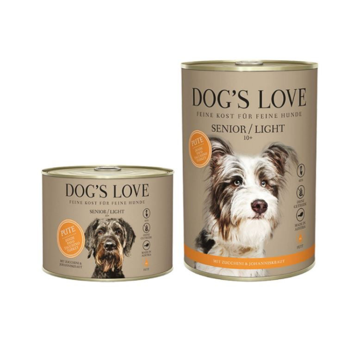 DE ‌Dog‘s Love Senior 10+ Light dinde, courgette & herbes de Johannis | Nourriture humide 