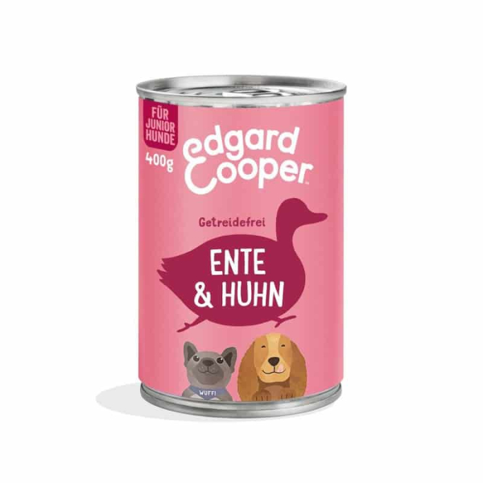 Edgard & Cooper Canine JUNIOR Ente+Huhn mit Banane - 6x400g