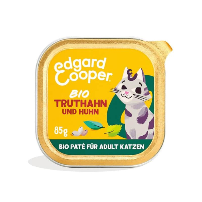 Edgard & Cooper Feline ADULT BIO Dinde + Poulet avec graines de chia - 16x85g- petcenter.ch