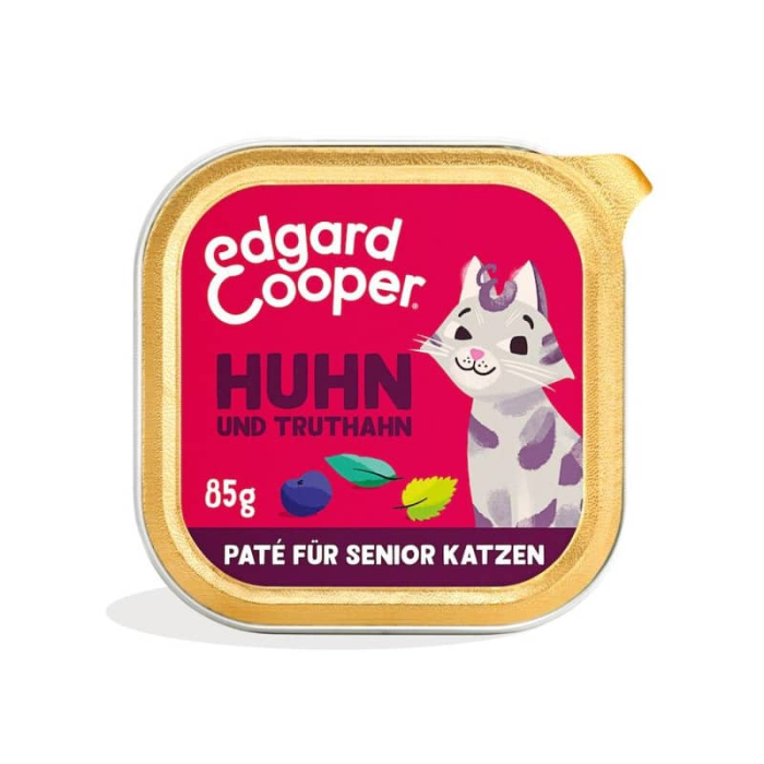 Edgard & Cooper Feline SENIOR Huhn + Truthahn mit Blaubeeren - 16x85g