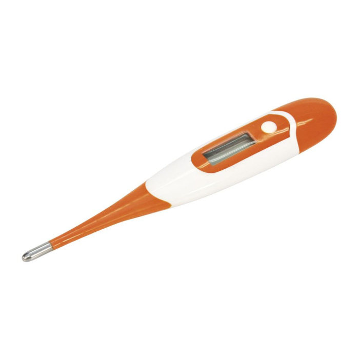 Kerbl Thermomètre médical digital avec signal sonore, sonde flexible, orange