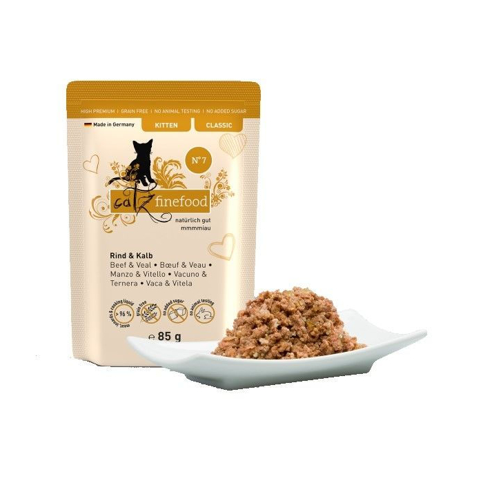 DE catz finefood Classic No. 7, boeuf & veau | Nourriture humide pour chats