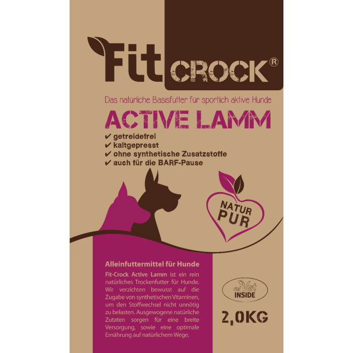 cdVet Fit-Crock Active Agneau MINI | Nourriture pour chiens sans céréales 