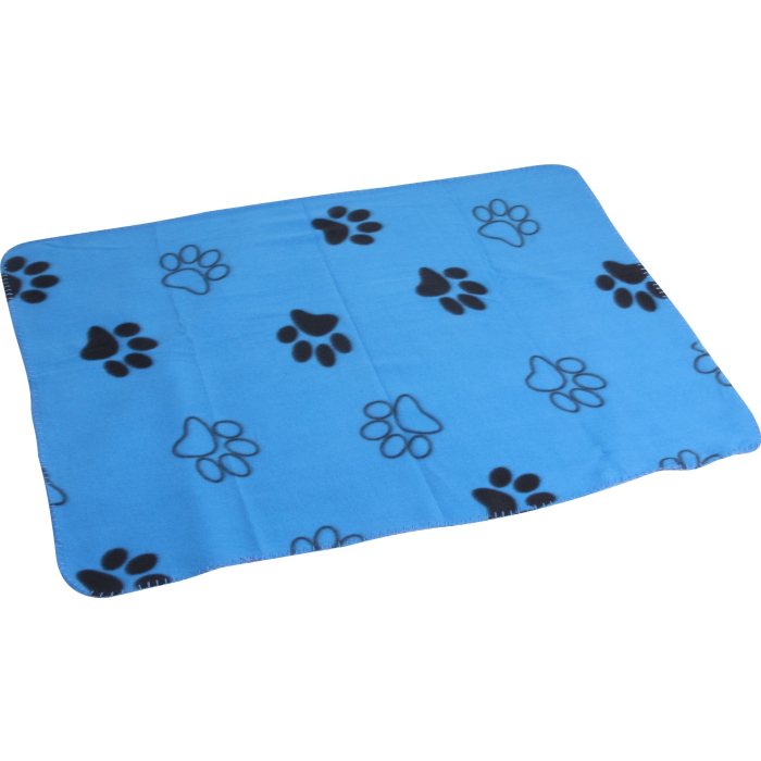 Pawise Couverture en laine polaire bleu avec pattes, 100x70cm