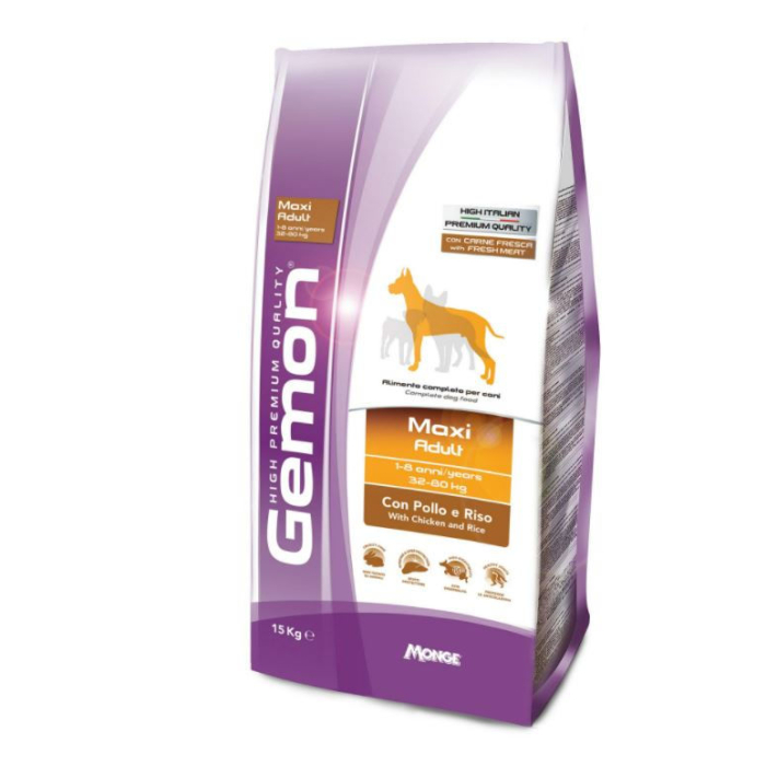 DE Monge Gemon Adult Maxi – poulet & riz - 15kg | Nourriture sèche pour chiens 