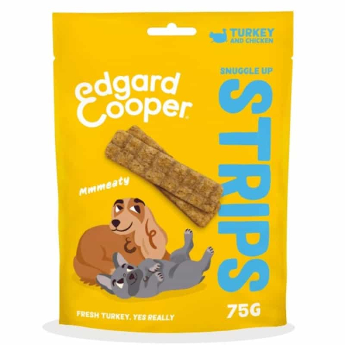 Edgard & Cooper Canine Snuggle up Strips Dinde+Poulet - 75g