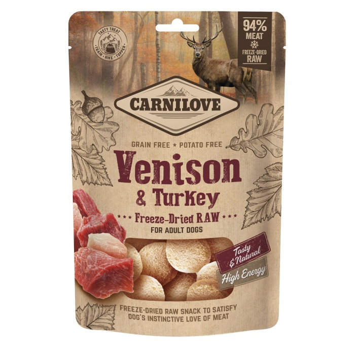 Carnilove Canine Freeze-Dried Snack - Venison & Turkey - 10x 60g