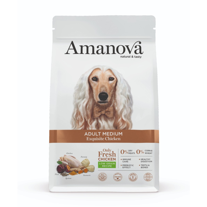 PV Amanova Dog Adult Medium - Exquisite Chicken Low Grain - Poulet