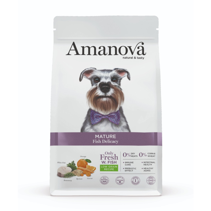 PV Amanova Dog Mature - Fish Delicacy Low Grain - Poisson blanc