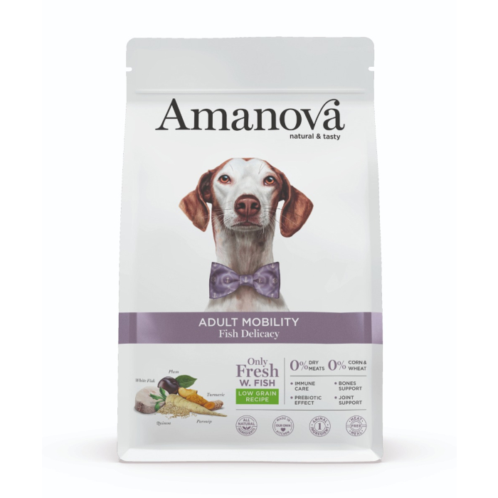 Amanova Dog Adult Mobility - Fish Delicacy Low Grain - Poisson blanc