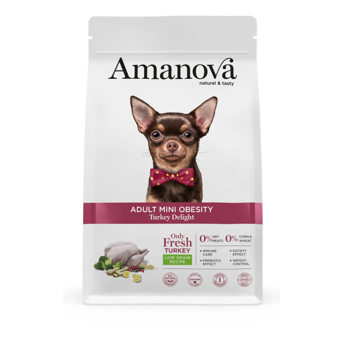 Amanova Dog Adult Mini Obesity - Turkey Delight Low Grain - Dinde