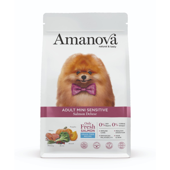 Amanova Dog Adult Mini Sensitive Salmon Deluxe Grain Free - Saumon