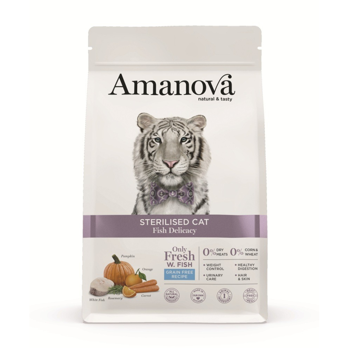 Amanova Cat Adult Sterilised - Fish Delicacy Grain Free - Délicatesse de poisson