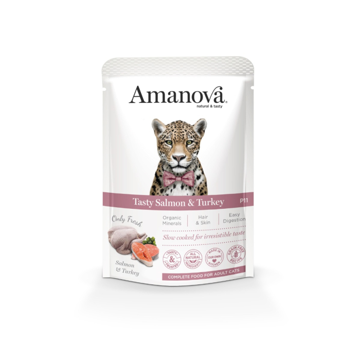 Amanova Cat Adult - Tasty Salmon & Turkey Grain Free - Saumon & dinde savoureux