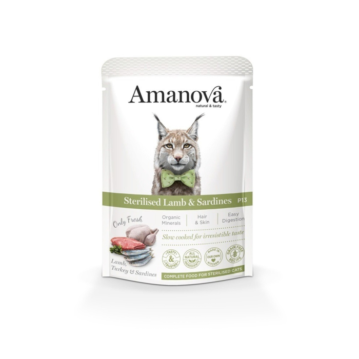 Amanova Cat Adult Sterilised - Lamb & Sardines Grain Free - Lamm & Sardinen