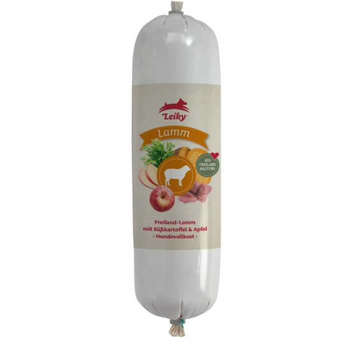 Leiky Saucisse pour chien, agneau - 700g | Nourriture humide pour chien 