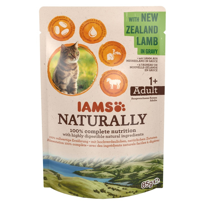 IAMS NATURALLY Adult, New Zealand Lamb - 24x85g
