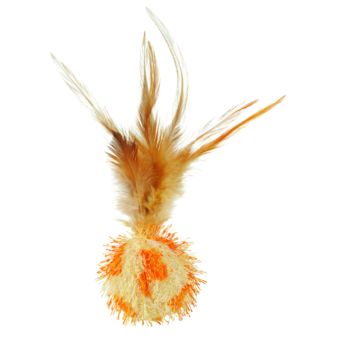 Balle en peluche avec plumes - 14 cm 