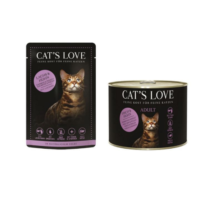 DE Cat's Love Adult, Saumon & Poulet | Nourriture humide pour chats