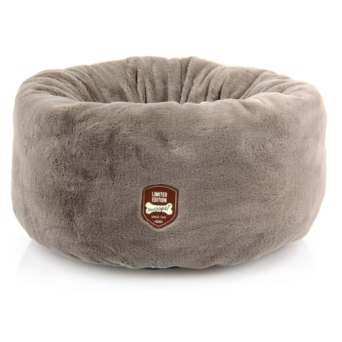 swisspet lit donut Sano pour chats & chiens 45x45x25 cm, gris/brun