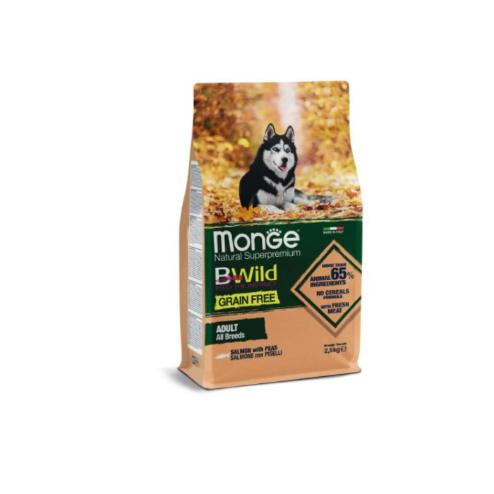 DE Monge Natural Superpremium BWild Grain Free Adult ALL BREEDS - Saumon 