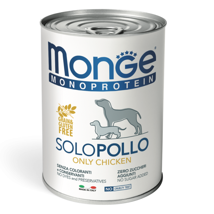 DE Monge Speciality Line monoprotéine Paté, en boîte - Poulet, 24 x 400g | Nourriture pour chiens
