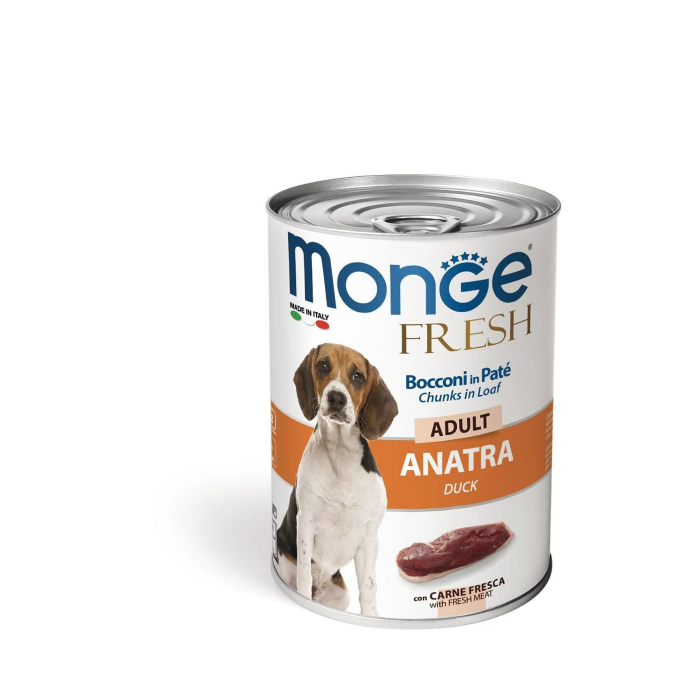 DE Monge Dog FRESH Pâté en boîte Adult - Canard, 24x400g | Nourriture humide 