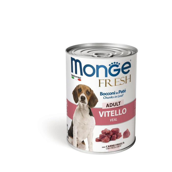 DE Monge Dog FRESH Pâté en boîte Adult - Veau, 24x400g | Nourriture humide 
